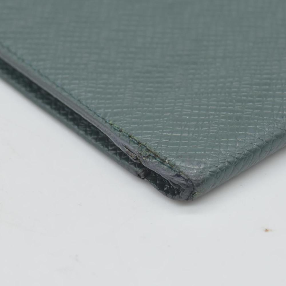 $810 1995 Louis Vuitton Taiga Brazza Wallet Dark Green MI0985 CONSIGNMENT
