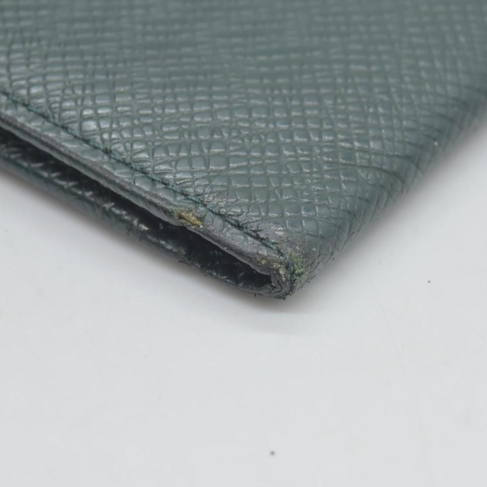 $810 1995 Louis Vuitton Taiga Brazza Wallet Dark Green MI0985 CONSIGNMENT