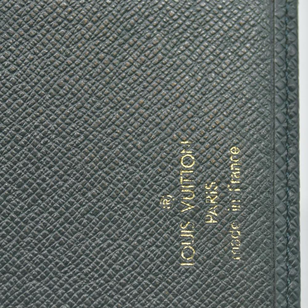 $810 1995 Louis Vuitton Taiga Brazza Wallet Dark Green MI0985 CONSIGNMENT