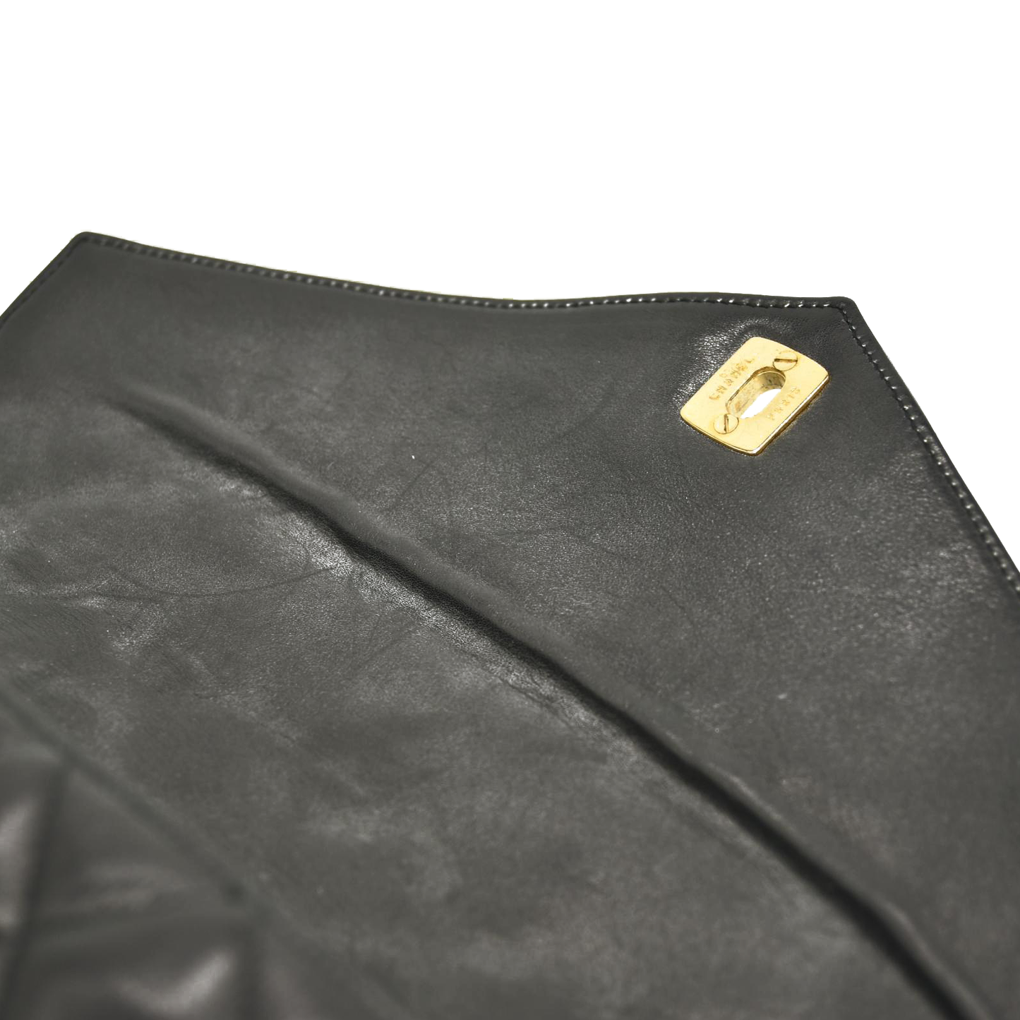 Chanel  Lambskin Diamond Stitch Envelope Single Flap Black