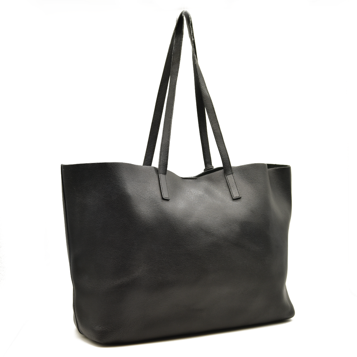 Saint Laurent  Calfskin Large Shopping Tote Black