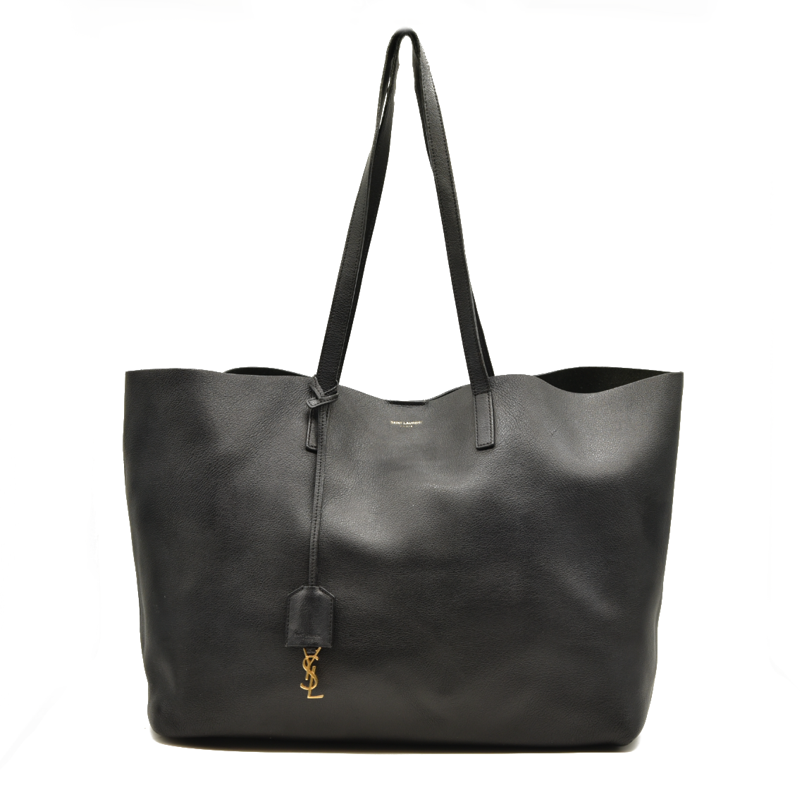 Saint Laurent  Calfskin Large Shopping Tote Black