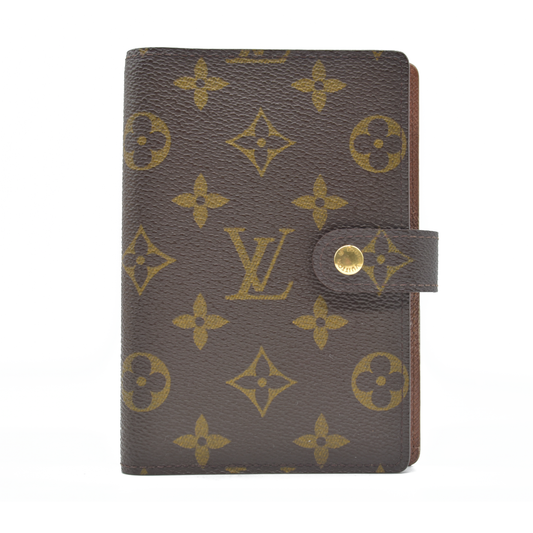 $505  Louis Vuitton Monogram Agenda PM Notebook Cover Brown CA1926 1996 CONSIGNMENT