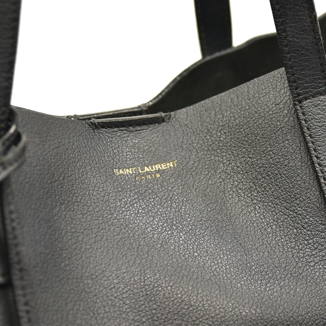 Saint Laurent  Calfskin Large Shopping Tote Black