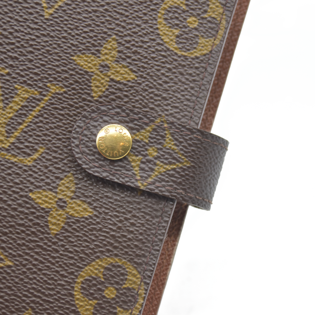 $505  Louis Vuitton Monogram Agenda PM Notebook Cover Brown CA1926 1996 CONSIGNMENT