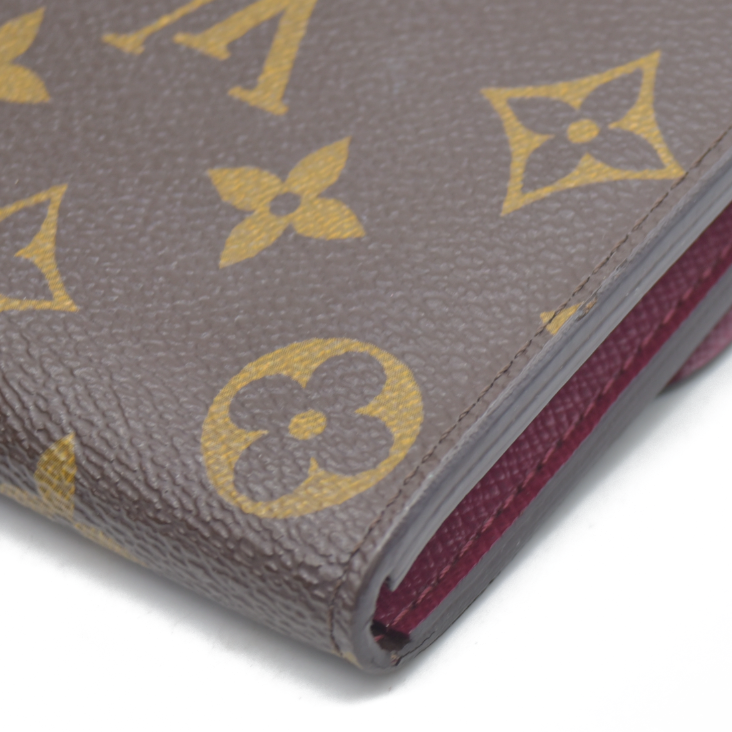 $660 Louis Vuitton Monogram Emilie Wallet Fuchsia TA4155 2015 CONSIGNMENT