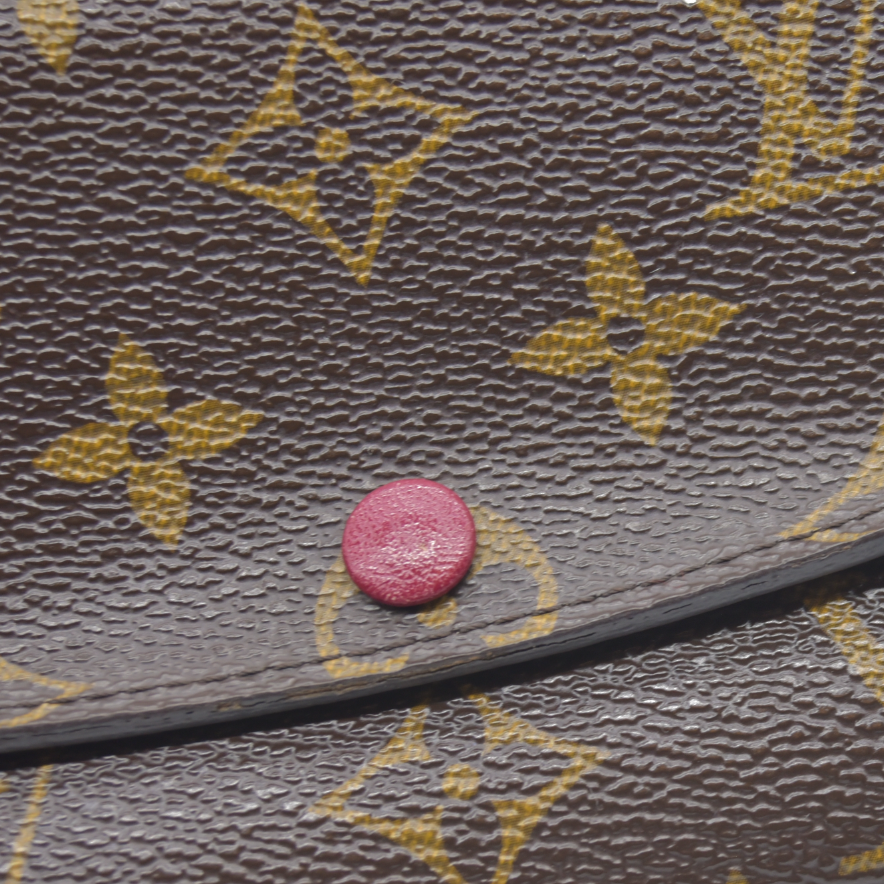$660 Louis Vuitton Monogram Emilie Wallet Fuchsia TA4155 2015 CONSIGNMENT