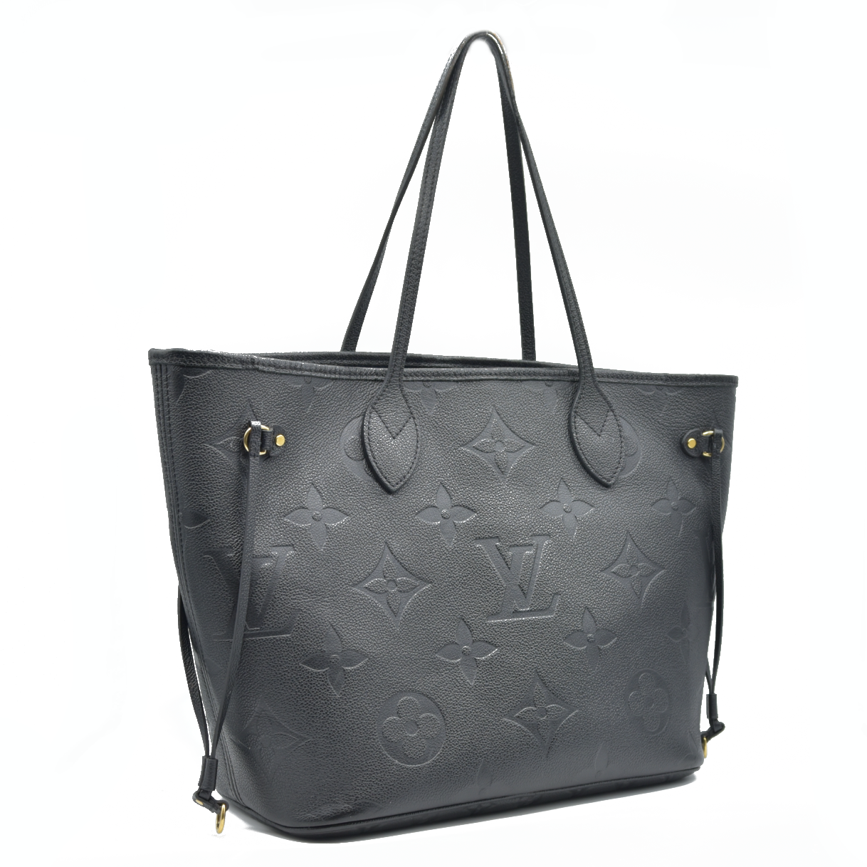 AUCTION $2940 Louis Vuitton LV Monogram Neverfull  MM Empreinte Black
