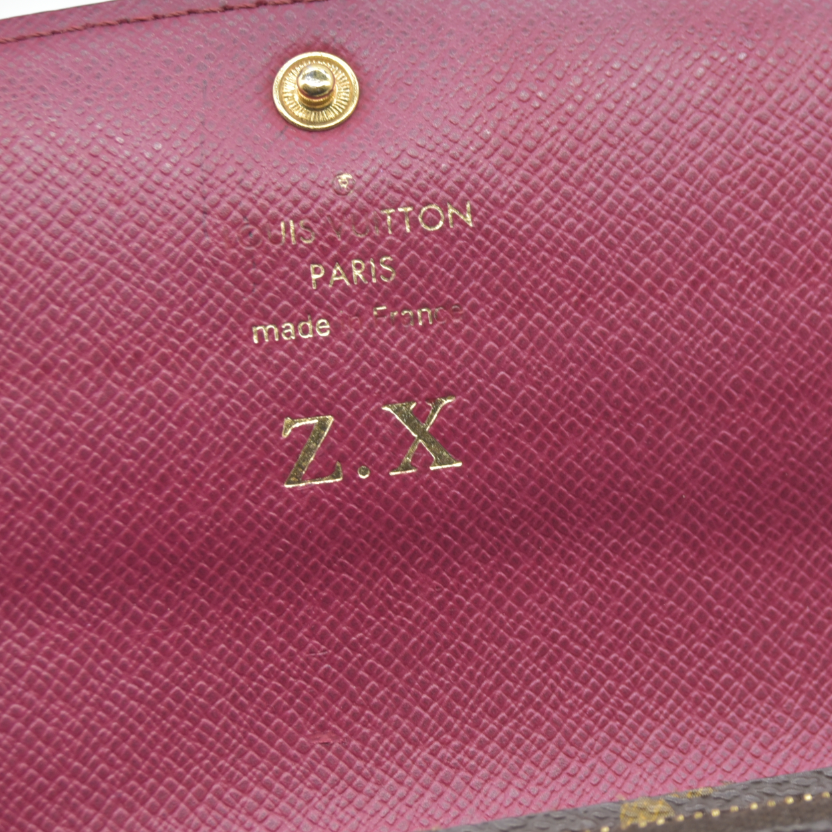 $660 Louis Vuitton Monogram Emilie Wallet Fuchsia TA4155 2015 CONSIGNMENT