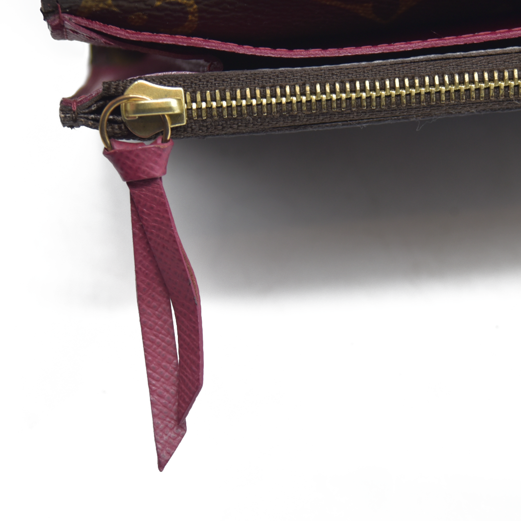 $660 Louis Vuitton Monogram Emilie Wallet Fuchsia TA4155 2015 CONSIGNMENT