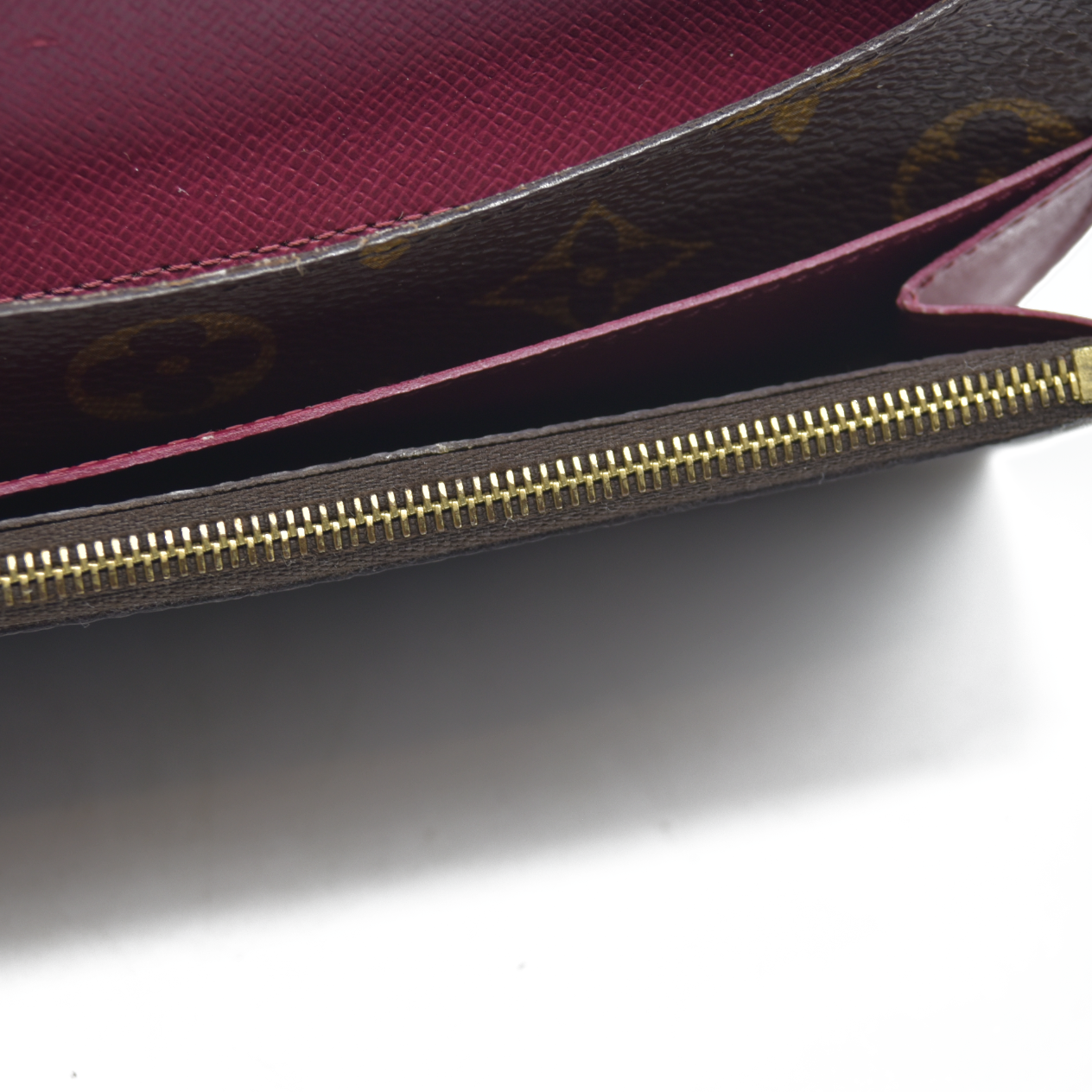 $660 Louis Vuitton Monogram Emilie Wallet Fuchsia TA4155 2015 CONSIGNMENT