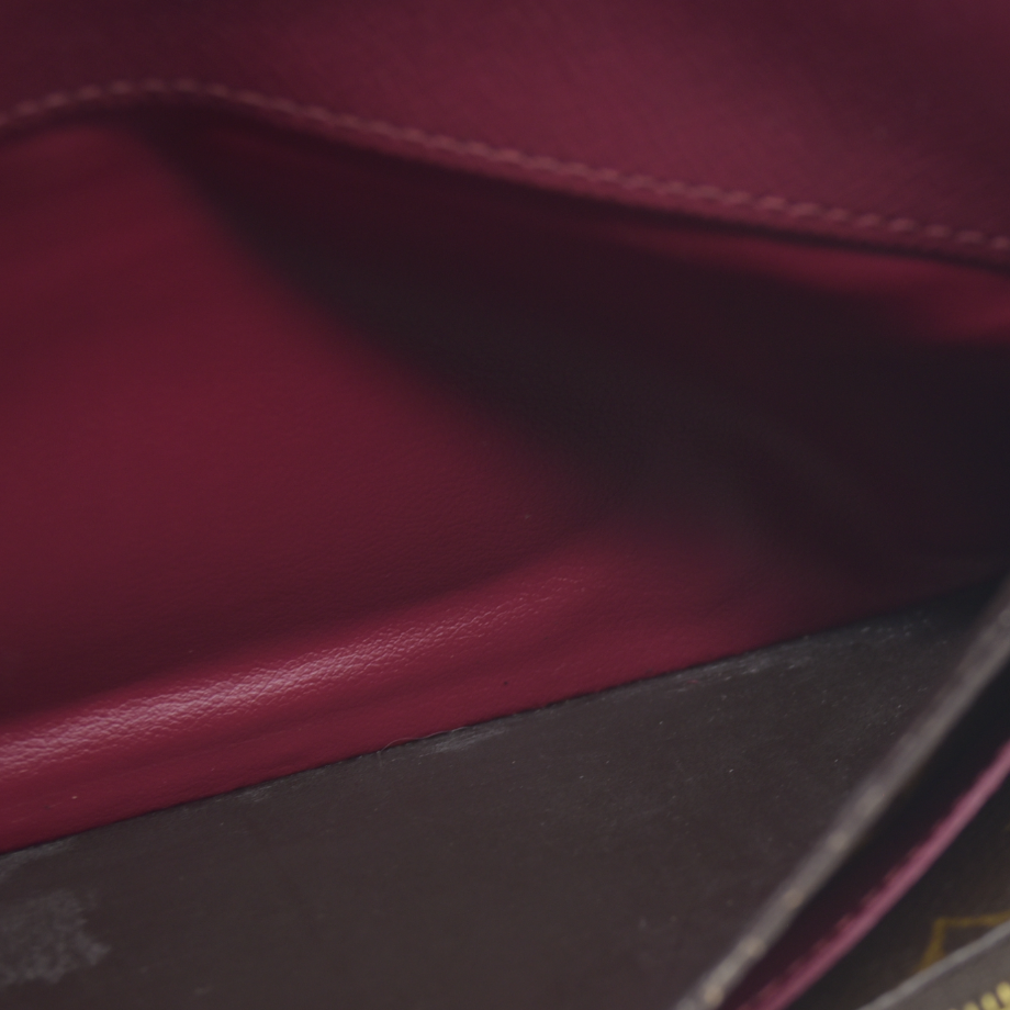 $660 Louis Vuitton Monogram Emilie Wallet Fuchsia TA4155 2015 CONSIGNMENT