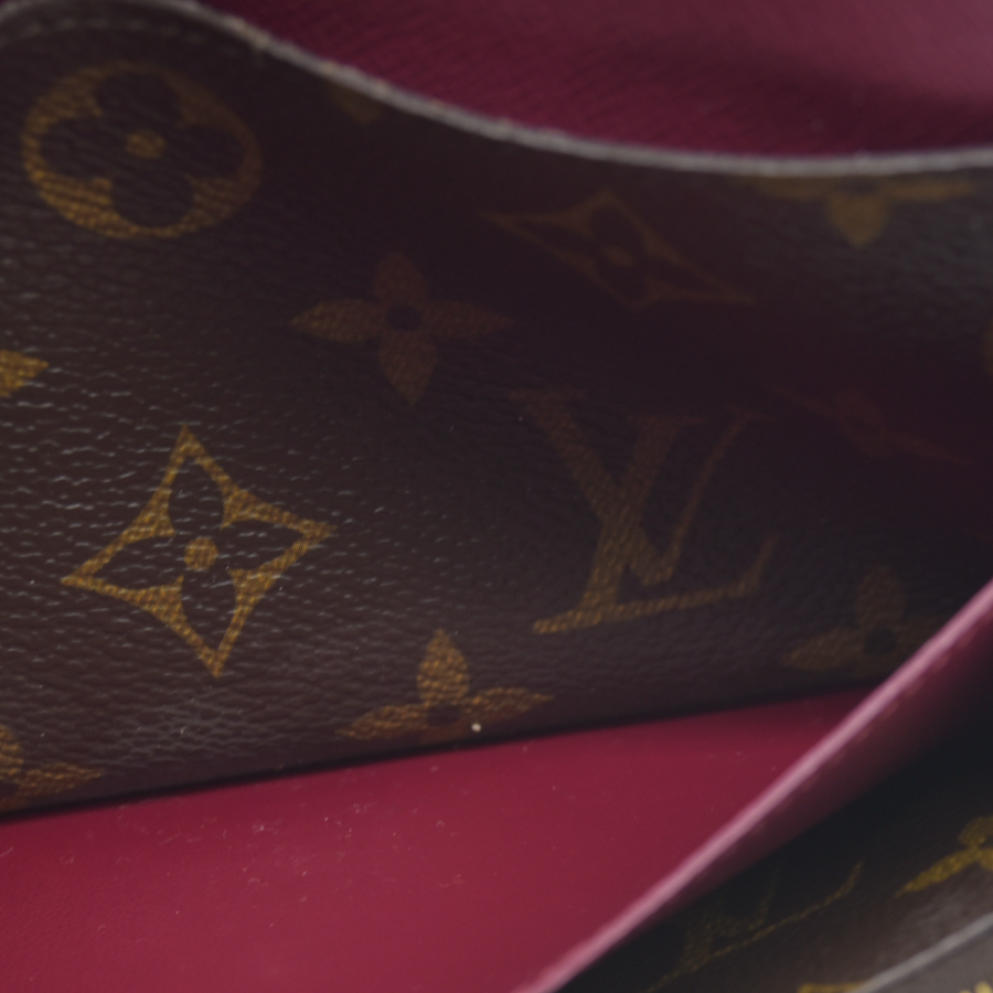 $660 Louis Vuitton Monogram Emilie Wallet Fuchsia TA4155 2015 CONSIGNMENT