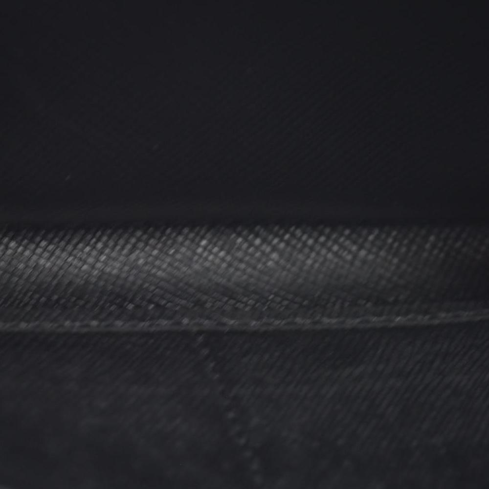 $1050 Prada Saffiano Triangle Zip Around Wallet Black CONSIGNMENT