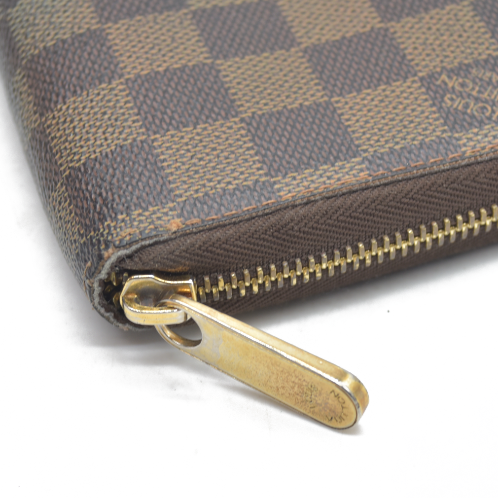 $915 Louis Vuitton Damier Ebene Zippy Wallet CONSIGNMENT VI4057 2007