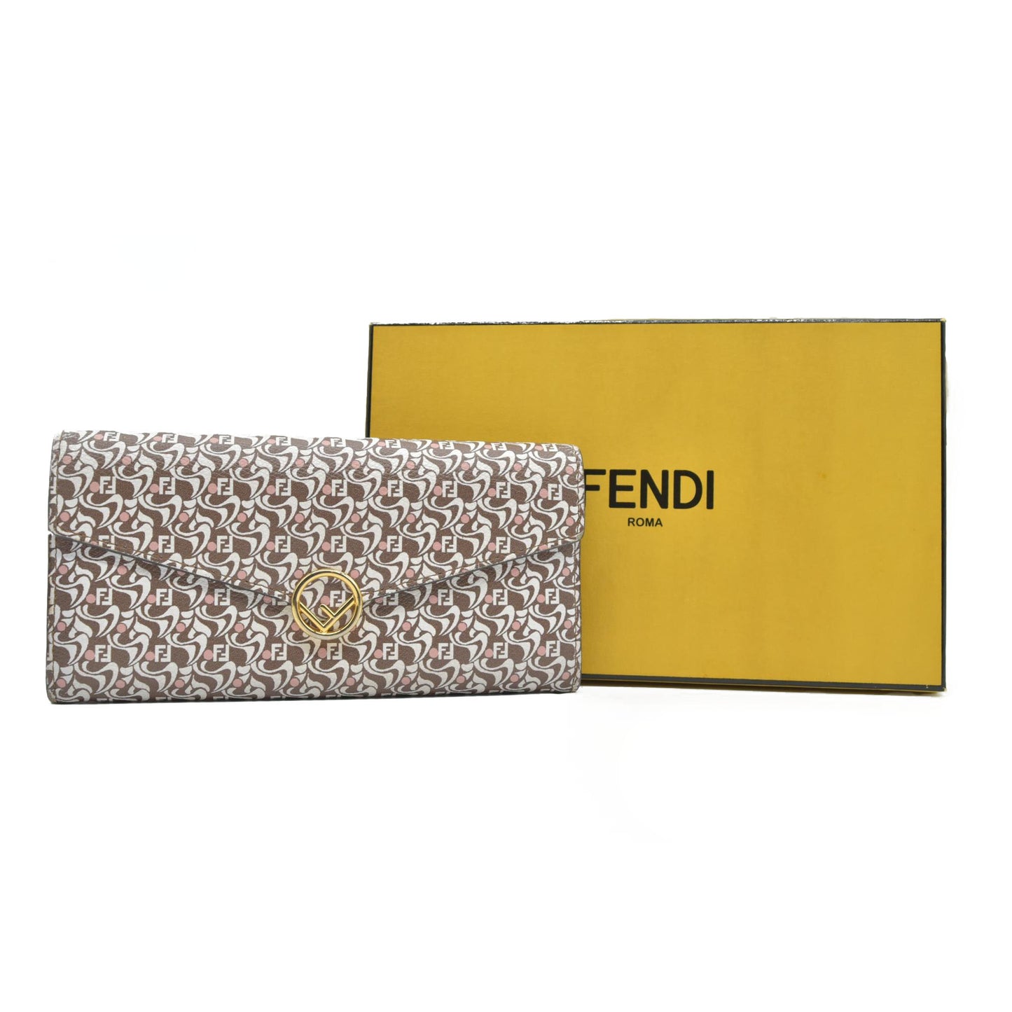 $720 Fendi F Multicolor Baguette leather wallet CONSIGNMENT