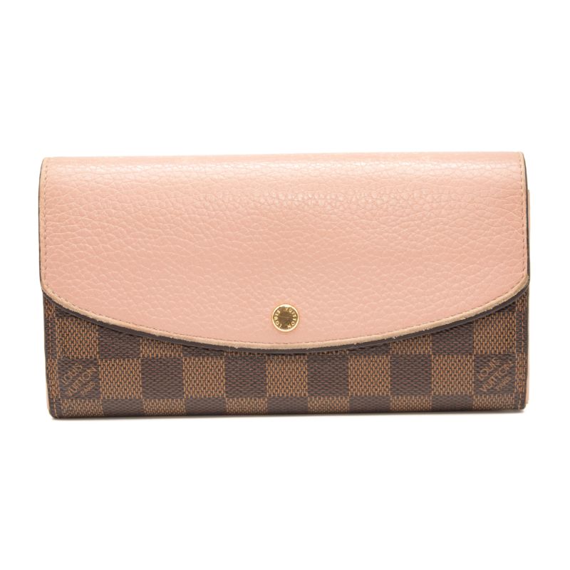 Louis Vuitton Damier Ebene Normandy Wallet Magnolia Pink