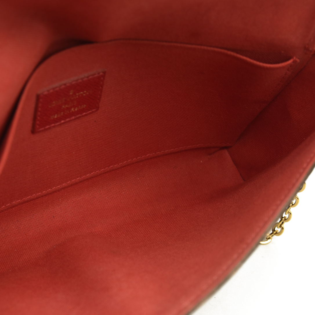 Louis Vuitton  Damier Ebene Pochette Felicie Chain Wallet MI0169