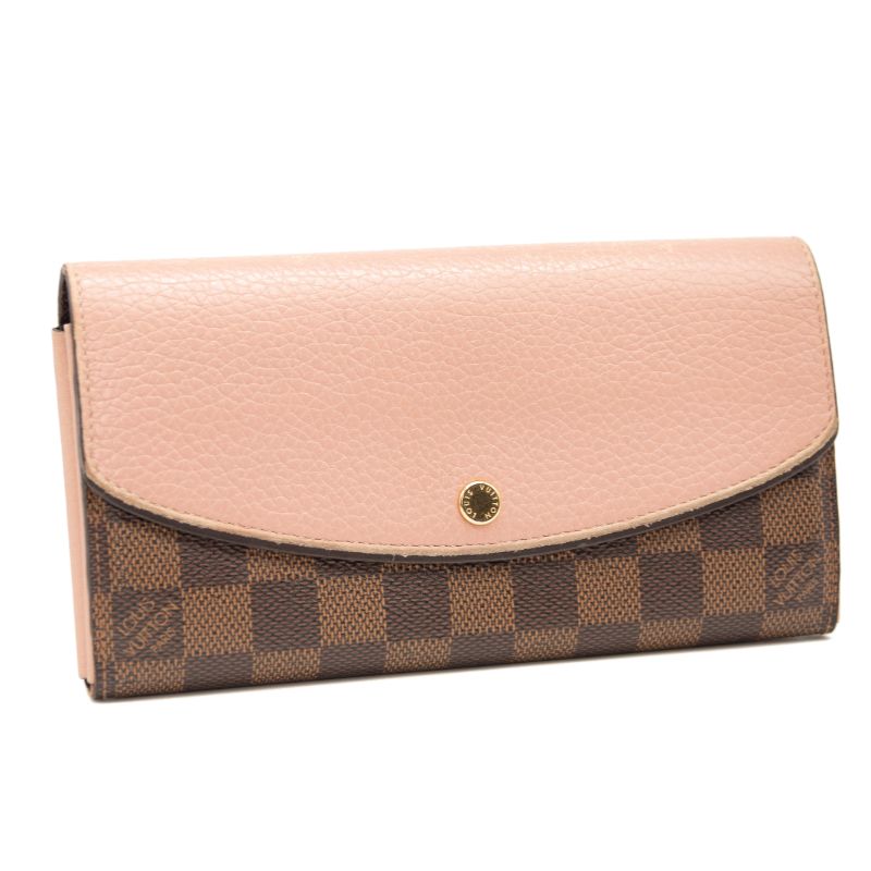 Louis Vuitton Damier Ebene Normandy Wallet Magnolia Pink