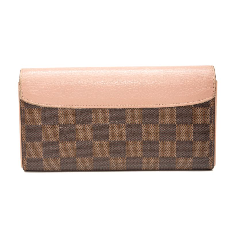 Louis Vuitton Damier Ebene Normandy Wallet Magnolia Pink