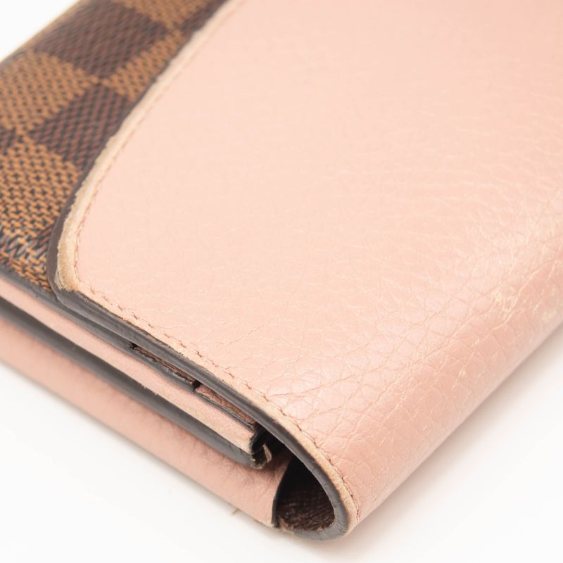 Louis Vuitton Damier Ebene Normandy Wallet Magnolia Pink