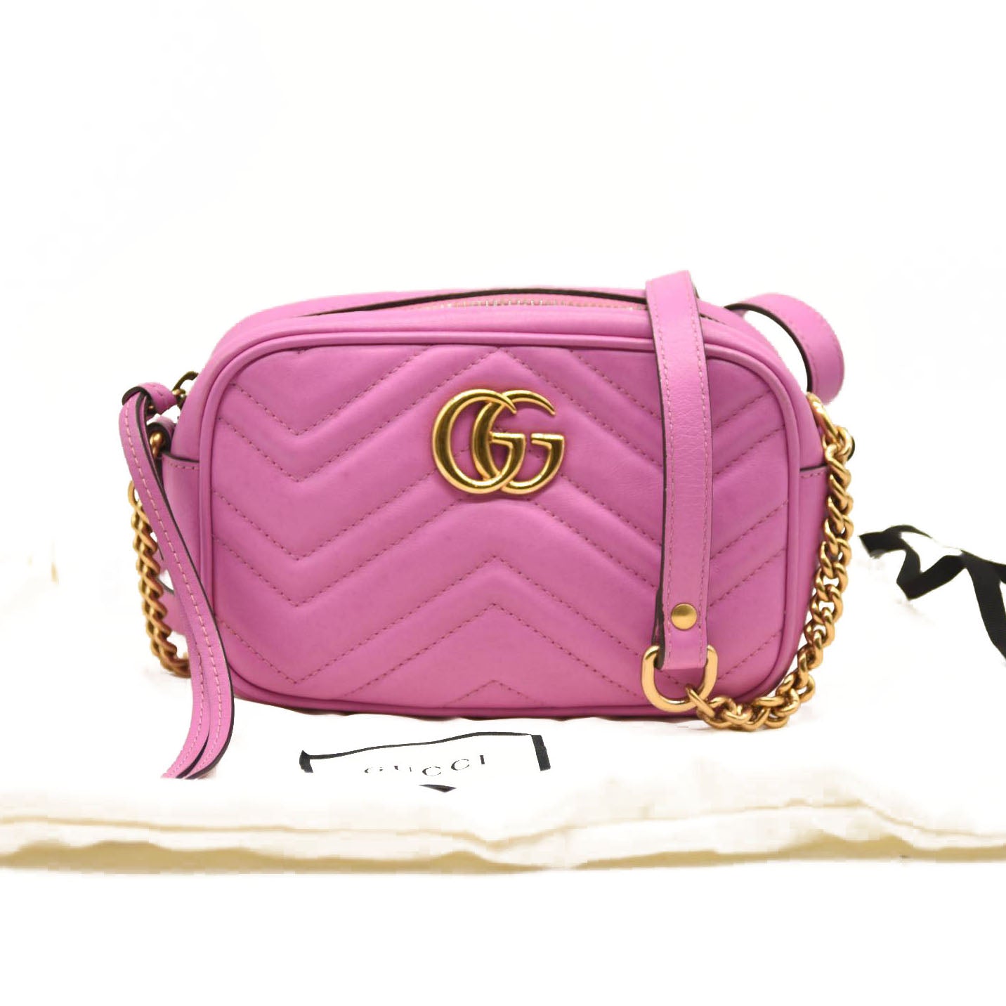 GUCCI GG MARMONT MINI CAMERA SHOULDER BAG PINK