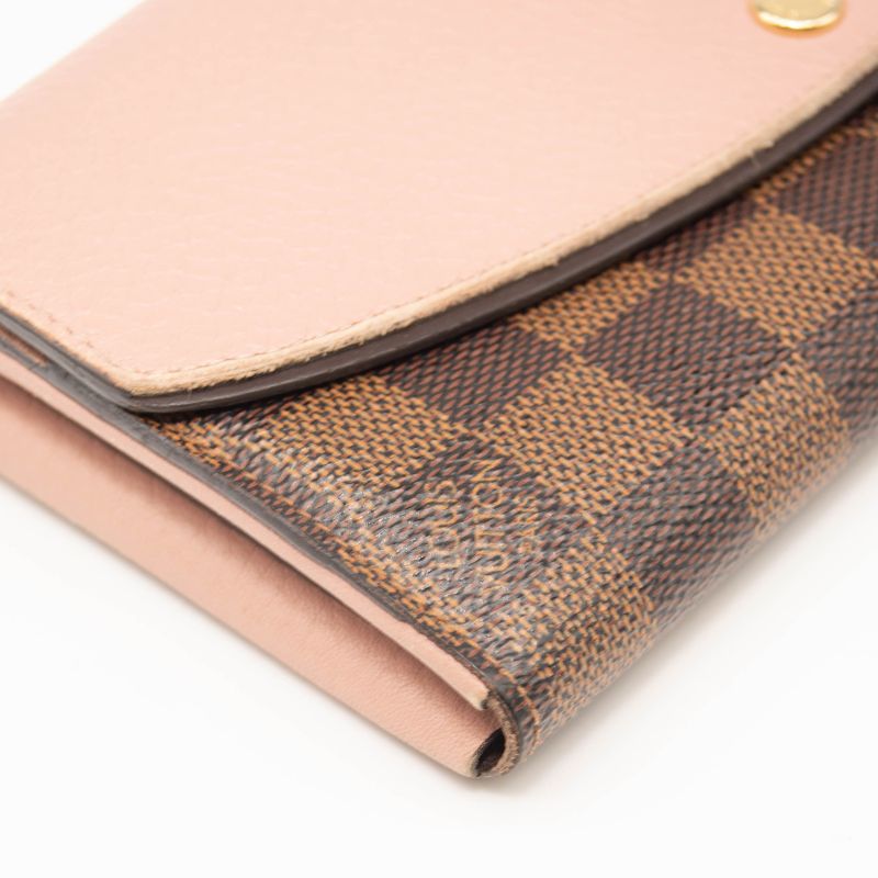 Louis Vuitton Damier Ebene Normandy Wallet Magnolia Pink