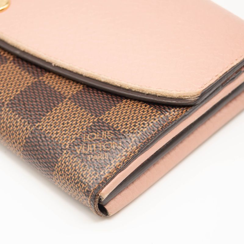 Louis Vuitton Damier Ebene Normandy Wallet Magnolia Pink