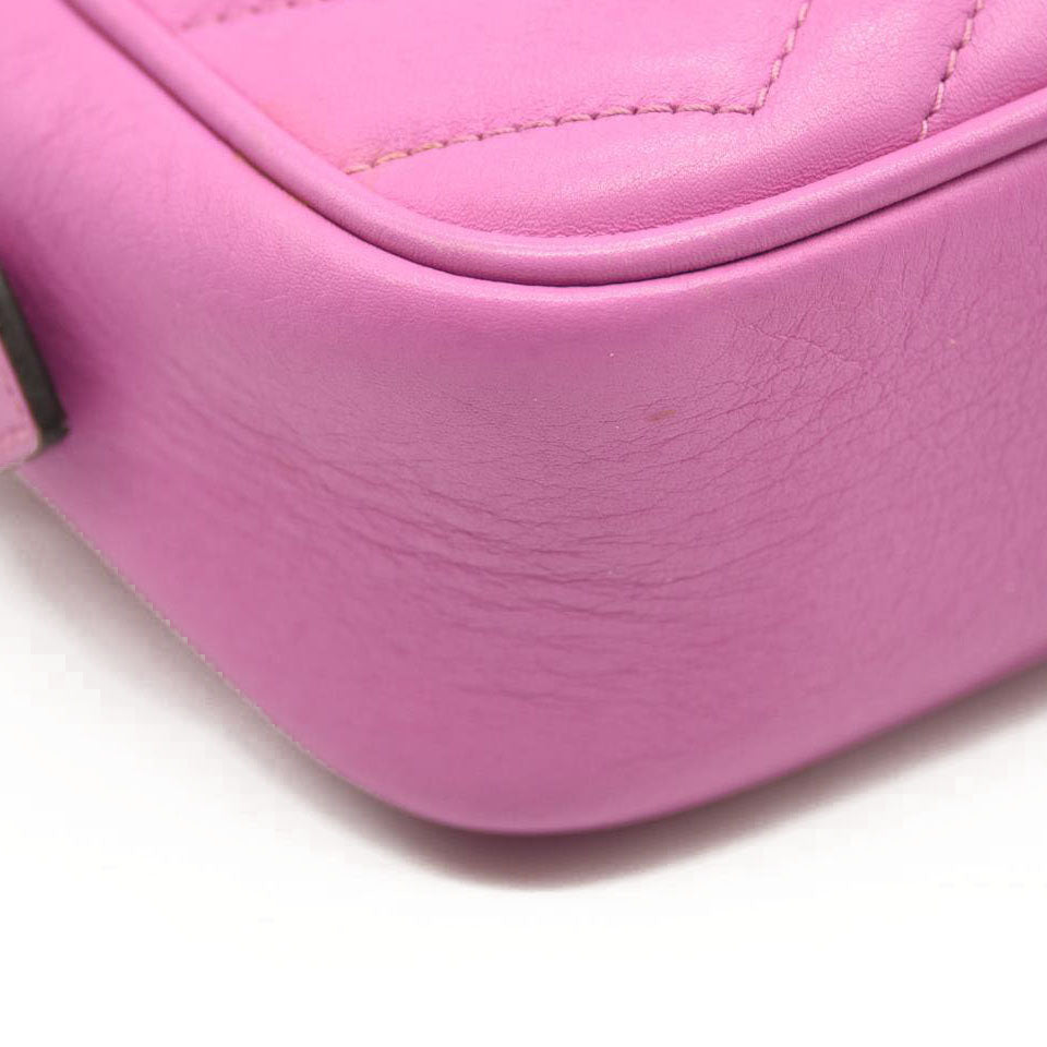 GUCCI GG MARMONT MINI CAMERA SHOULDER BAG PINK