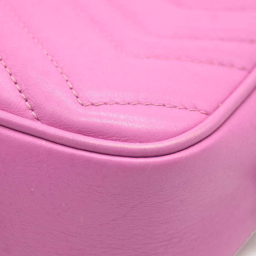 GUCCI GG MARMONT MINI CAMERA SHOULDER BAG PINK