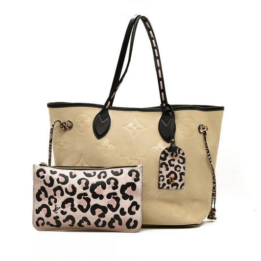 Louis Vuitton  Empreinte Monogram Giant Wild At Heart Neverfull MM Creme