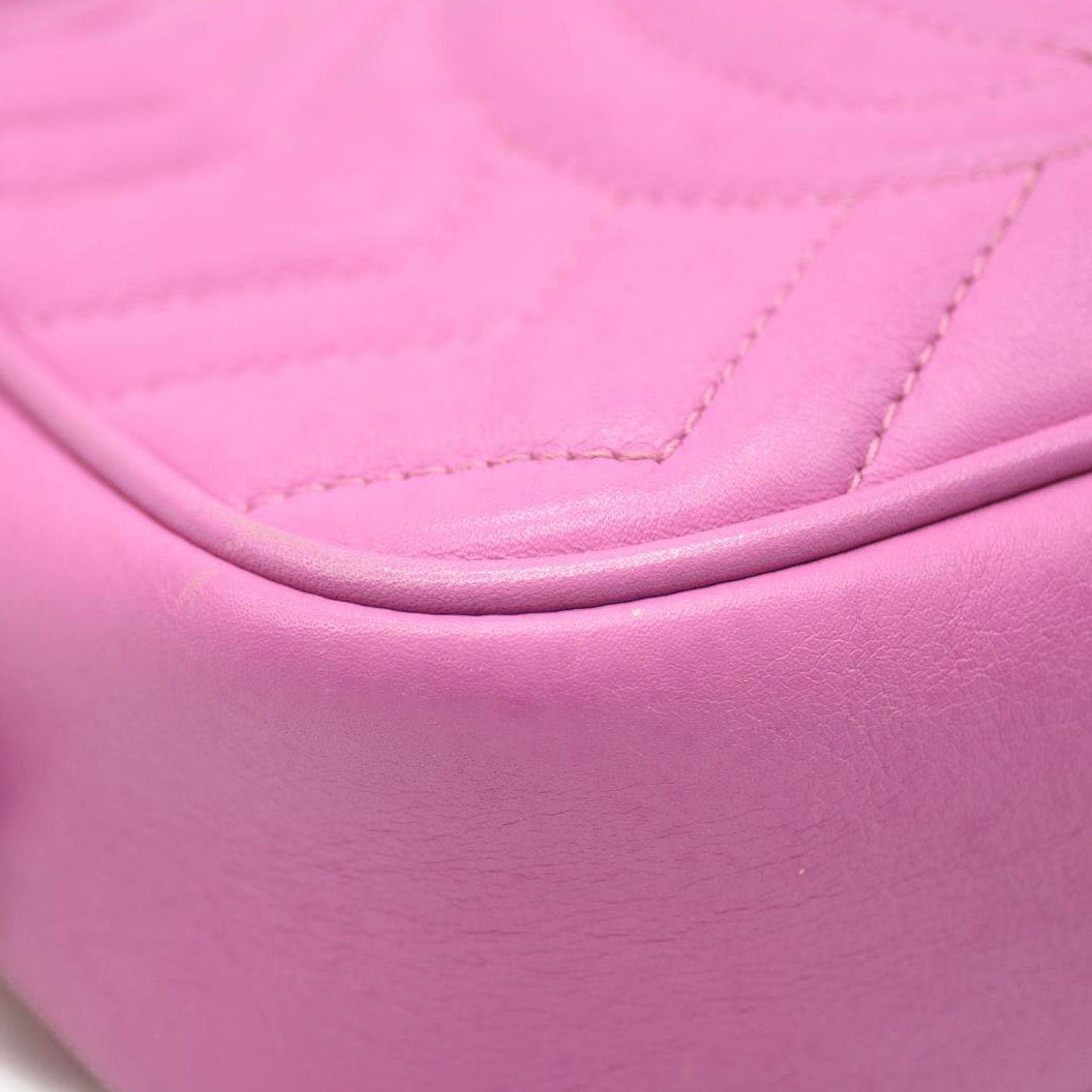 GUCCI GG MARMONT MINI CAMERA SHOULDER BAG PINK