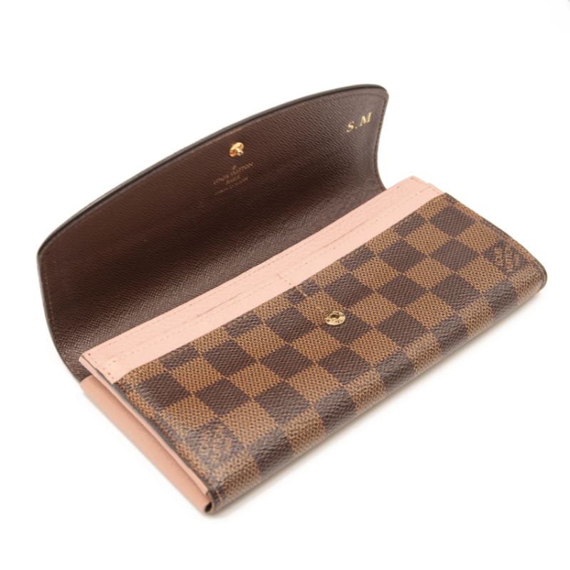 Louis Vuitton Damier Ebene Normandy Wallet Magnolia Pink