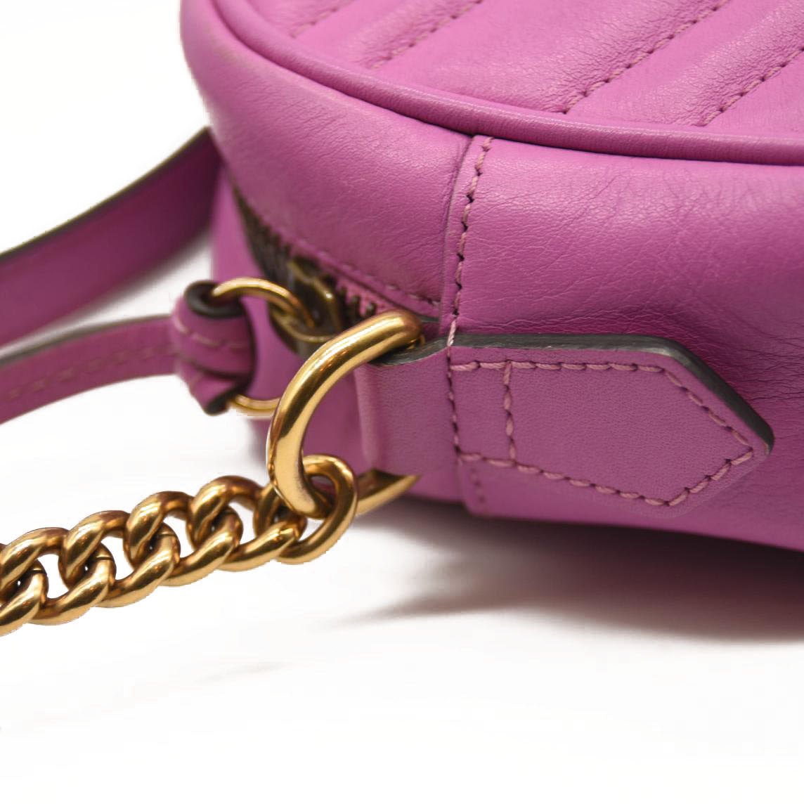 GUCCI GG MARMONT MINI CAMERA SHOULDER BAG PINK