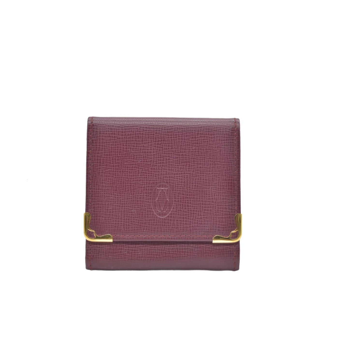 $550 CARTIER Bifold Wallet Burgundy CONSIGNMENT