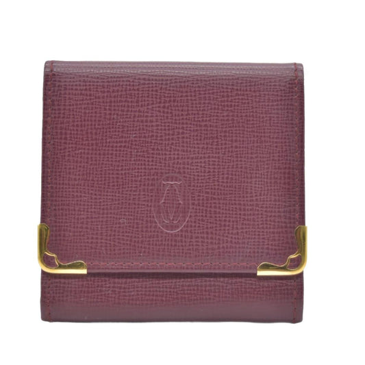 $550 CARTIER Bifold Wallet Burgundy CONSIGNMENT