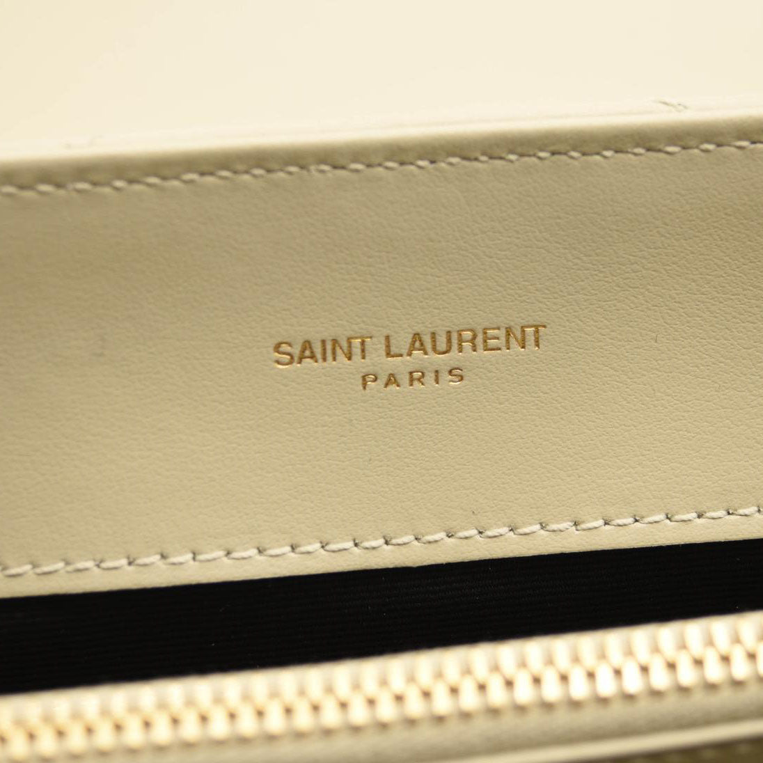 NEW SAINT LAURENT Calfskin Y Quilted Monogram Medium Loulou Chain Satchel Crema Soft