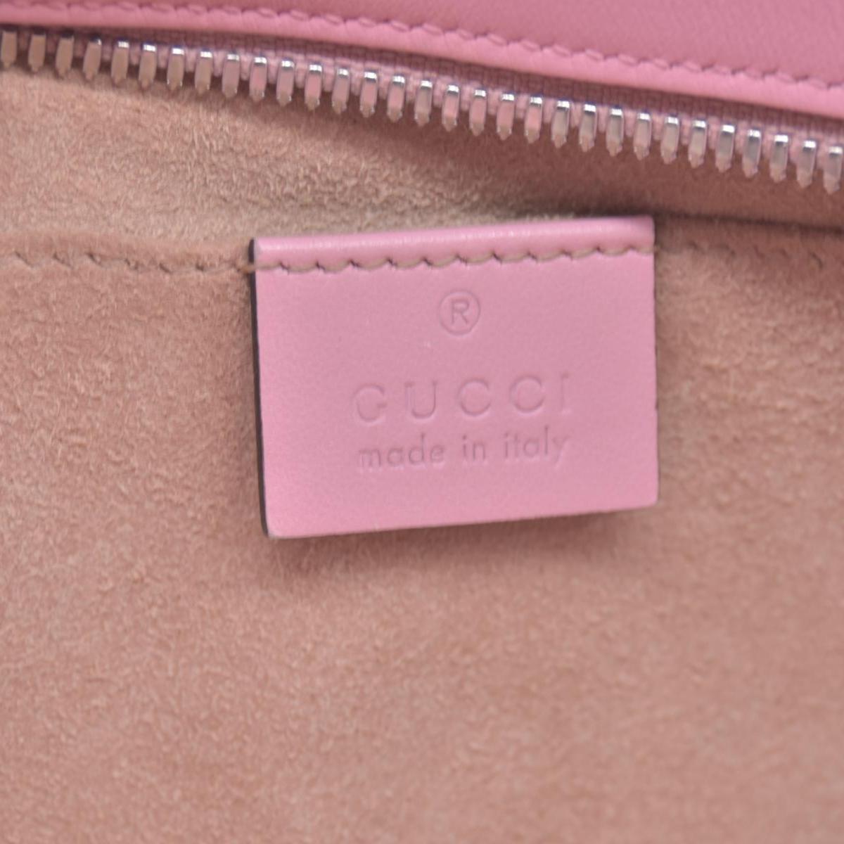 $1950 Gucci Calfskin Matelasse Small GG Marmont Chain Shoulder Bag Wild Rose CONSIGNMENT 10020900