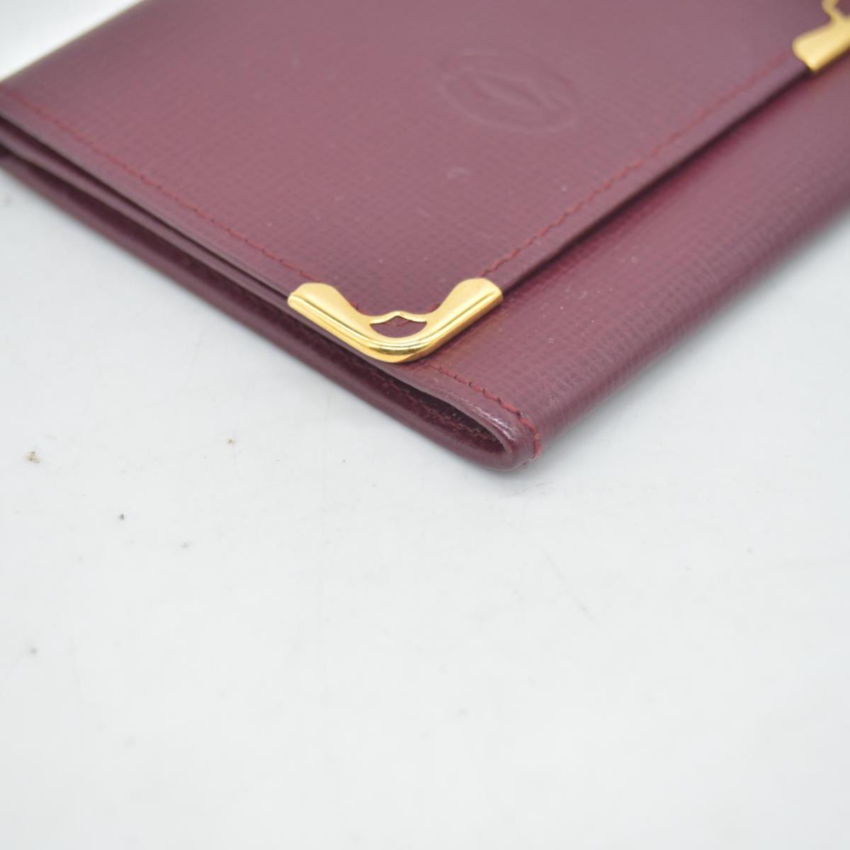 $550 CARTIER Bifold Wallet Burgundy CONSIGNMENT
