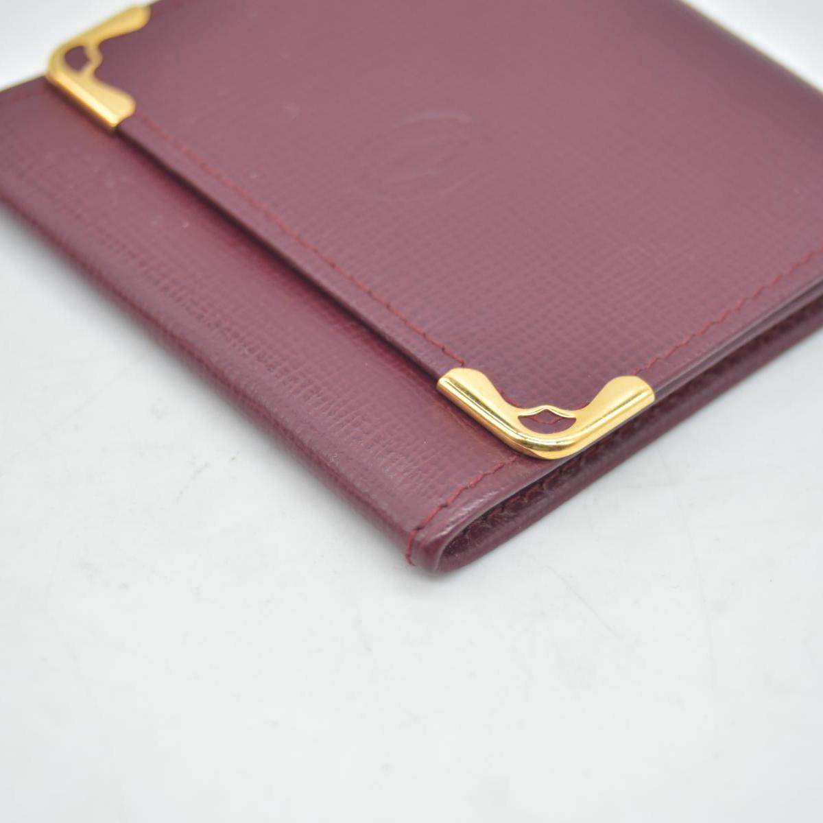 $550 CARTIER Bifold Wallet Burgundy CONSIGNMENT