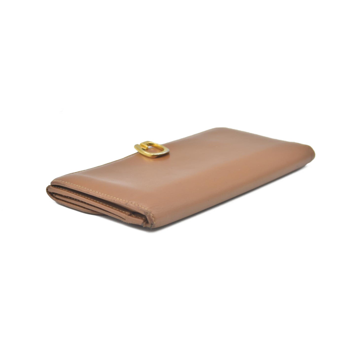 $580 Gucci Glam French Flap Brown Leather Wallet CONSIGNMENT