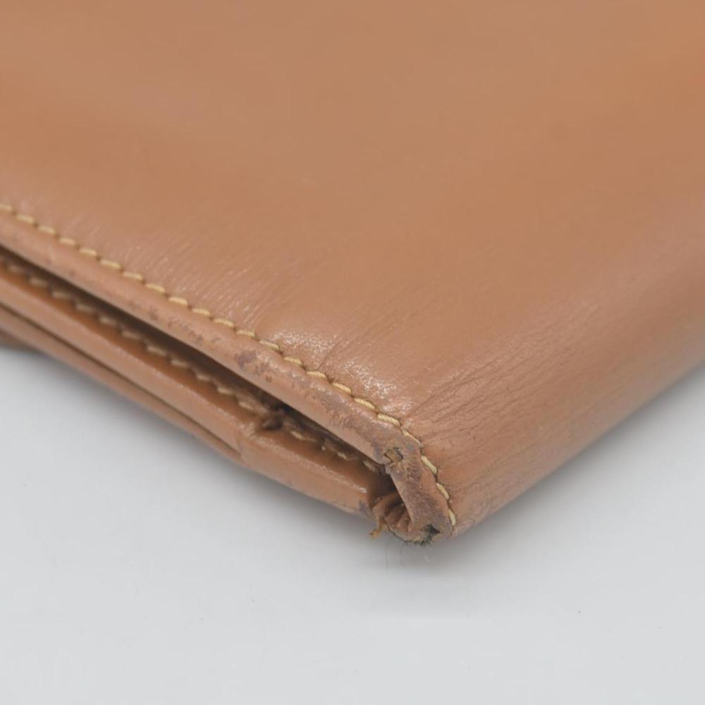 $580 Gucci Glam French Flap Brown Leather Wallet CONSIGNMENT