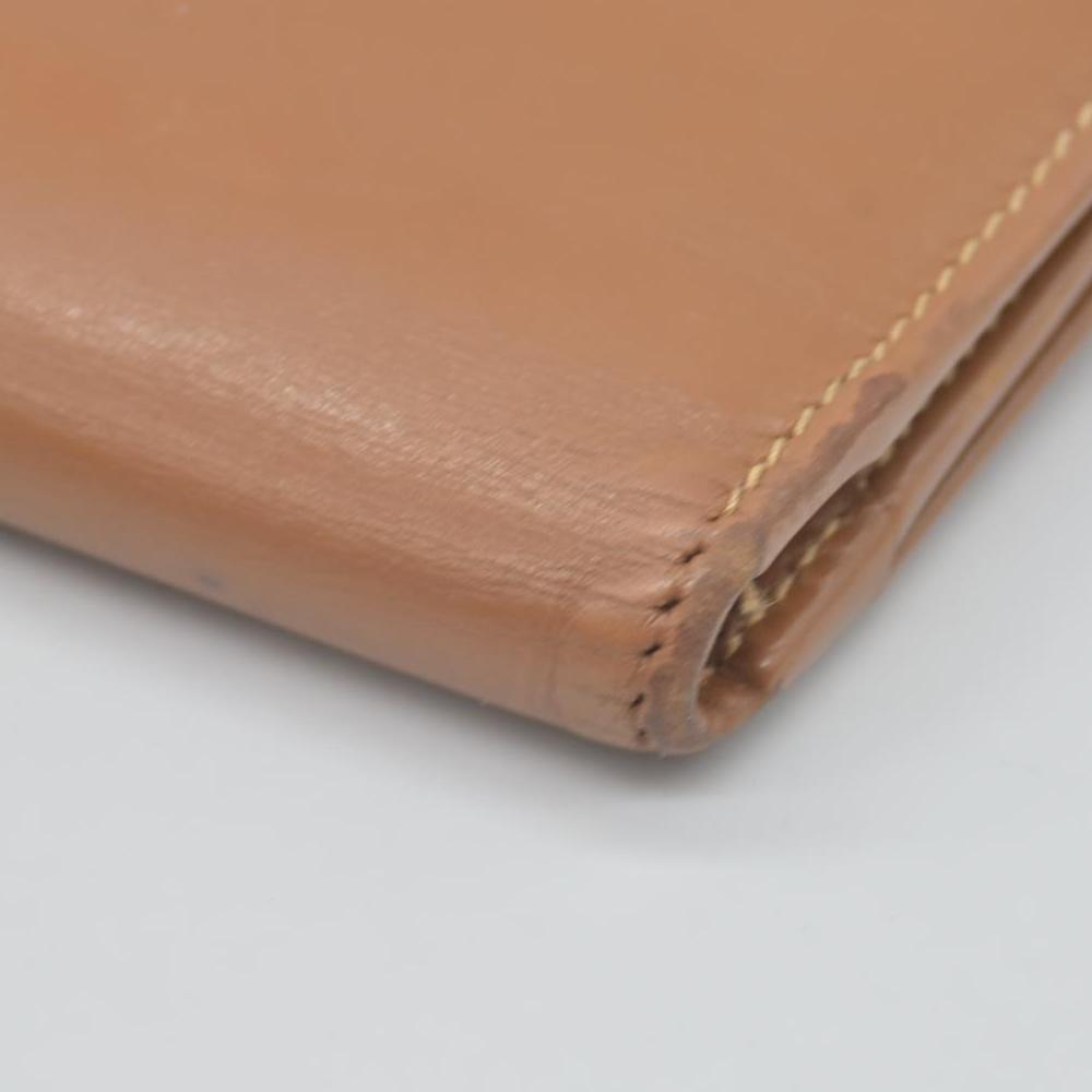 $580 Gucci Glam French Flap Brown Leather Wallet CONSIGNMENT
