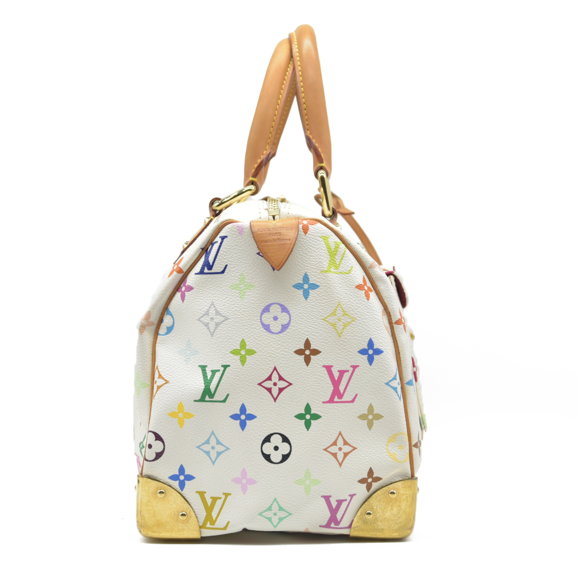 AUCTION $3150 Louis Vuitton  Monogram Muakami Speedy 30 White