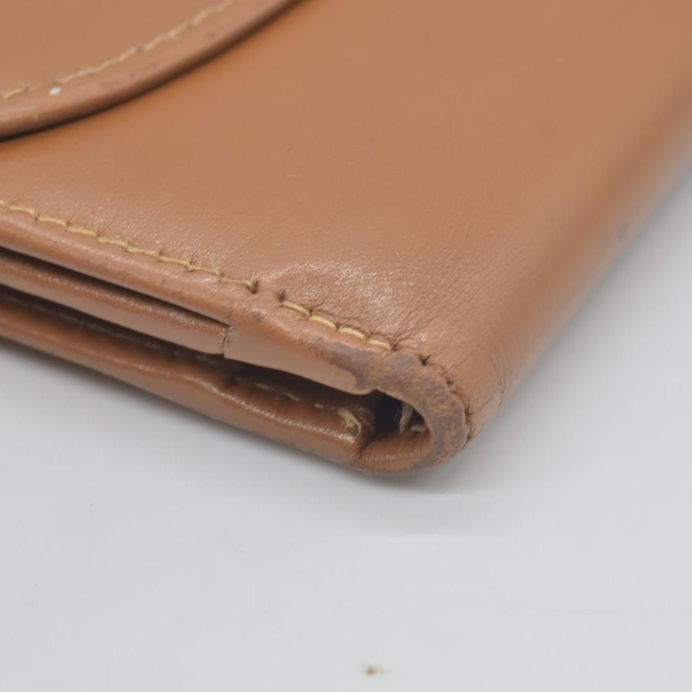$580 Gucci Glam French Flap Brown Leather Wallet CONSIGNMENT
