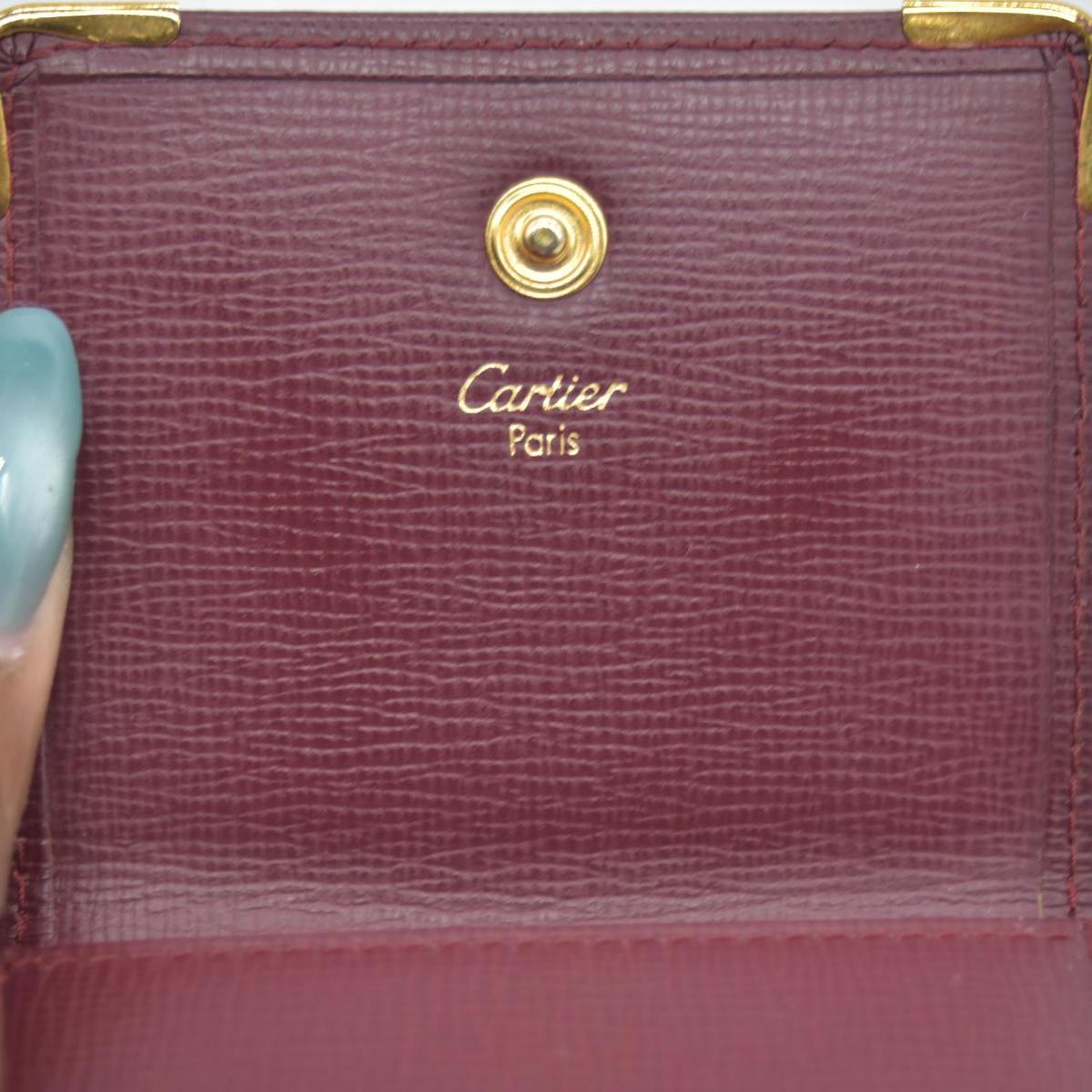 $550 CARTIER Bifold Wallet Burgundy CONSIGNMENT