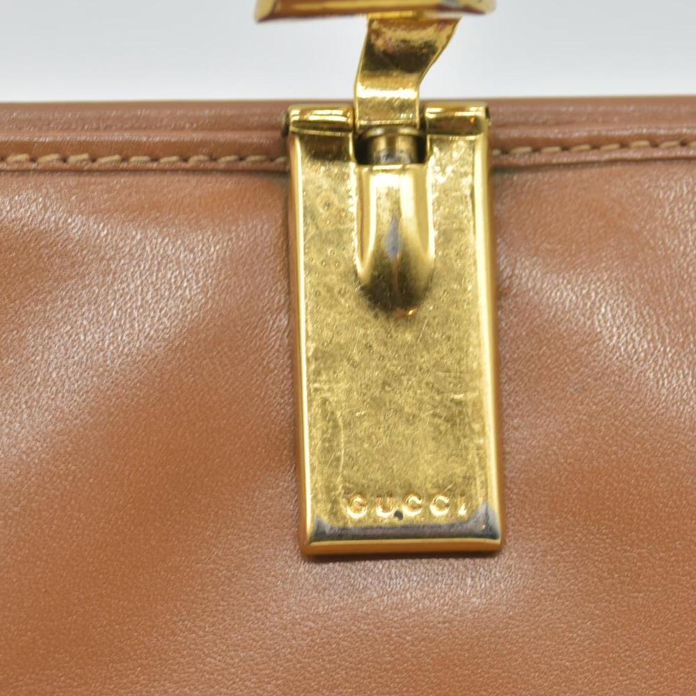 $580 Gucci Glam French Flap Brown Leather Wallet CONSIGNMENT