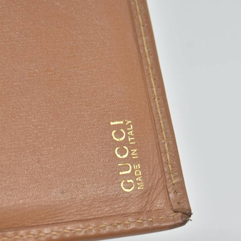 $580 Gucci Glam French Flap Brown Leather Wallet CONSIGNMENT