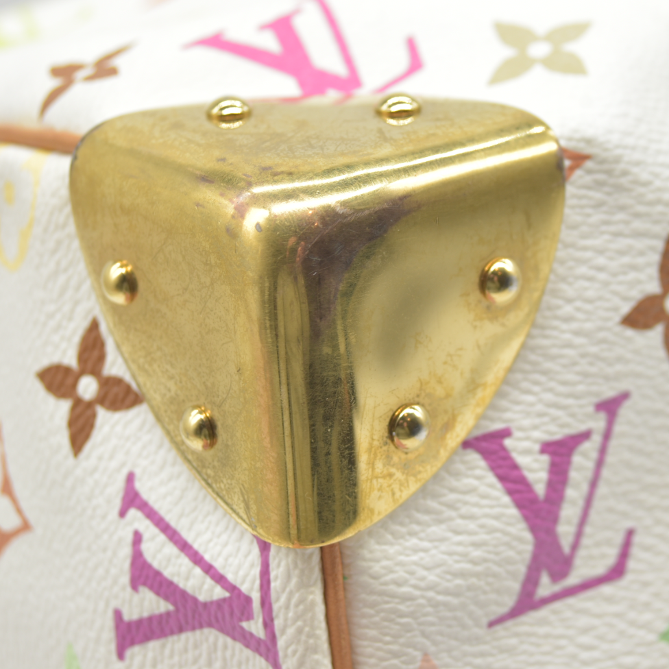 AUCTION $3150 Louis Vuitton  Monogram Muakami Speedy 30 White