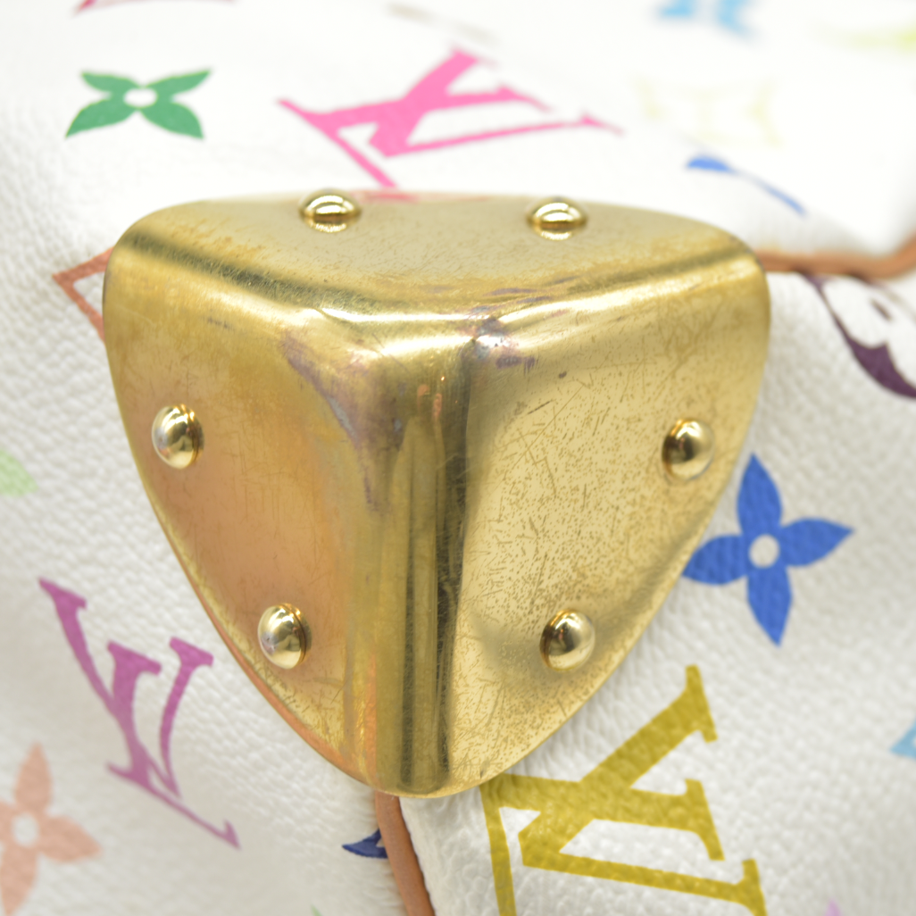 AUCTION $3150 Louis Vuitton  Monogram Muakami Speedy 30 White